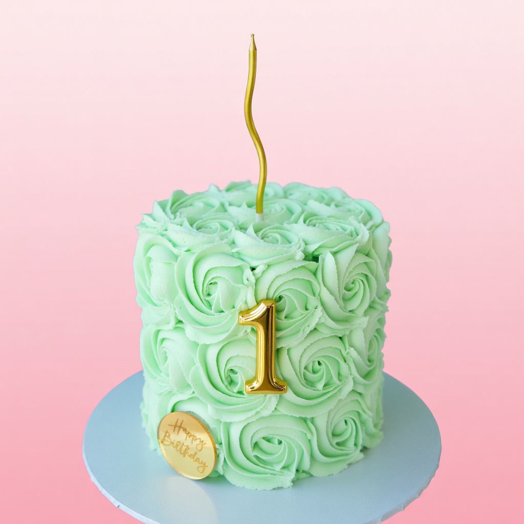 Mint Rosette Smash Cake
